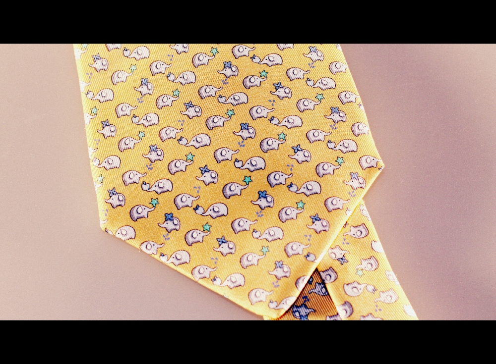 Salvatore Ferragamo tie with little elephants