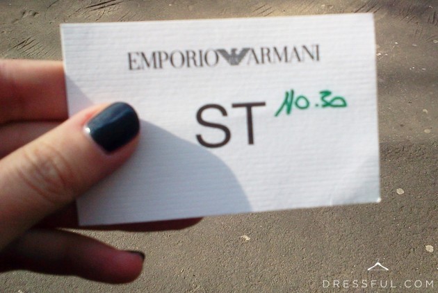 Emporio Armani Fall/Winter 2011/2012 show pass Emporio Armani Fall/Winter 2011/2012 show pass