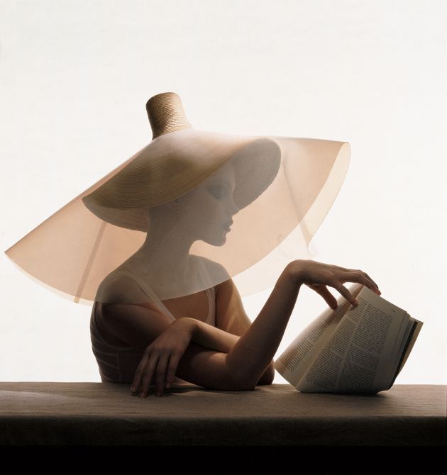 yamamoto-straw-hat Yohji Yamamoto straw hat with clear plastic overlay