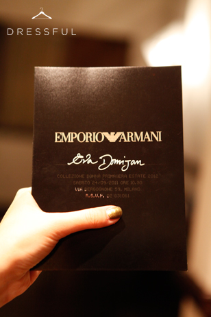 Emporio Armani show invitation
