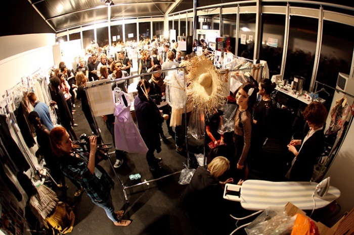 Backstage at London Fashion Week. Source: The Guardian