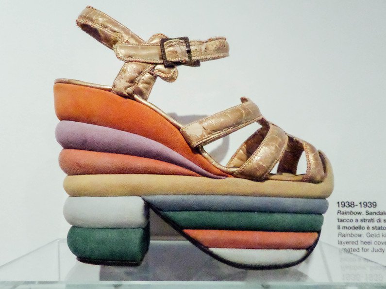 ferragamo rainbow wedge judy garland